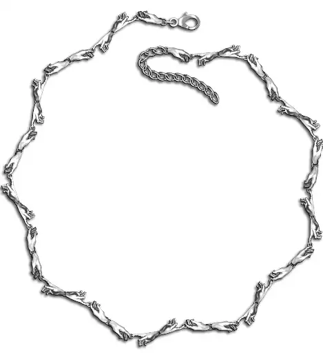 God and Adam hands necklace